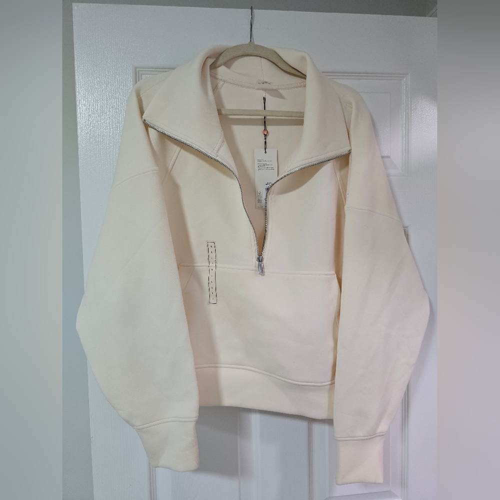 Women's Cream Half-Zip Pullover Sweater